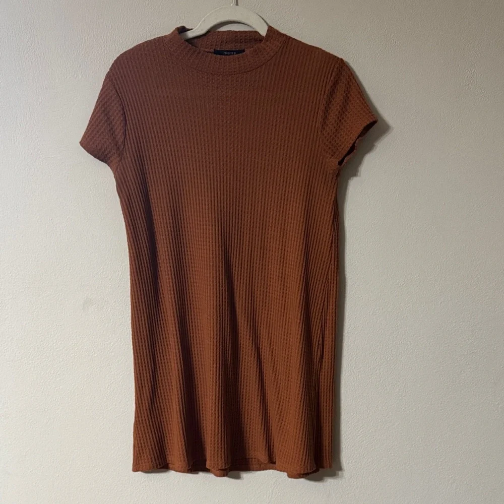 Forever 21 Rust Ribbed Midi Dress - Picture 1 of 3
